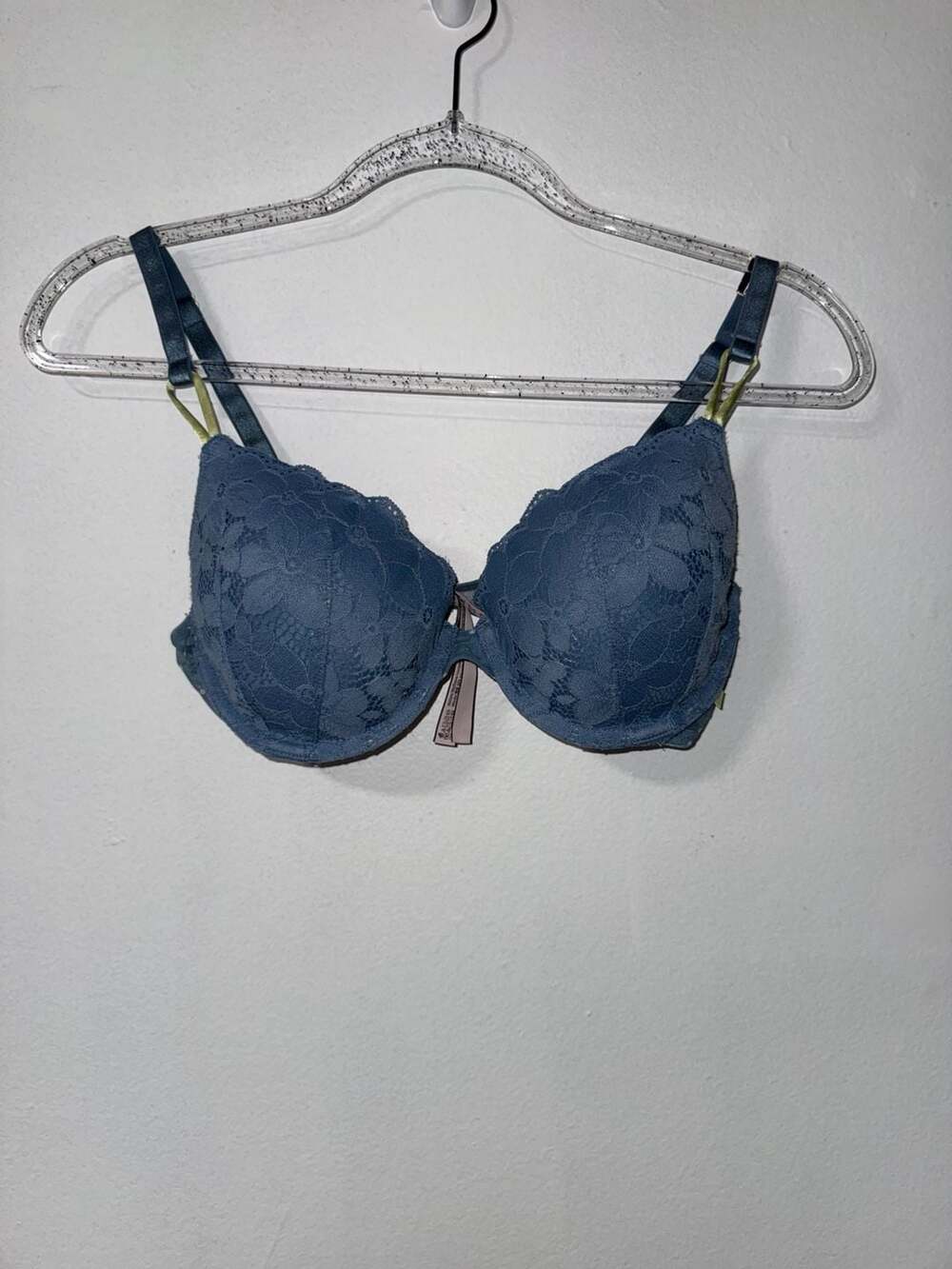 Victoria's Secret Blue Lace Demi Push-Up Bra Size 36C